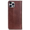 Для iPhone 16 Pro Max чехол из спилковой кожи с магнитным механизмом и автоматическим закрытием - коричневый