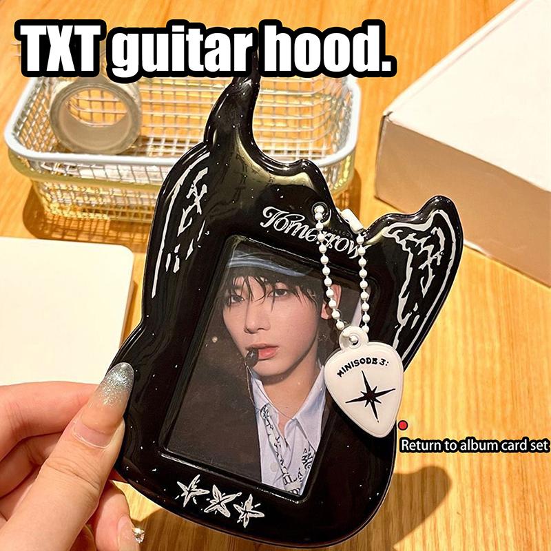 Мультяшный чехол для фотокарточек, держатель для карт, сумка, брелок, сумка для фотокарточек с гитарой, милая защитная обложка для фотографий айдолов, держатель для фотокарточек айдолов