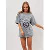 Fashionable Printed T-shirt European and American New Washed Old Loose Print Cotton T-shirt Top