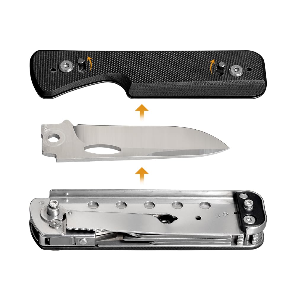 ROXON S505G Flex Scissors Modular Design Includes Fixed Big Interchangeable and Interchangeable Implements - Multi-Tool - BA01-BA17 Scissors, Blades,