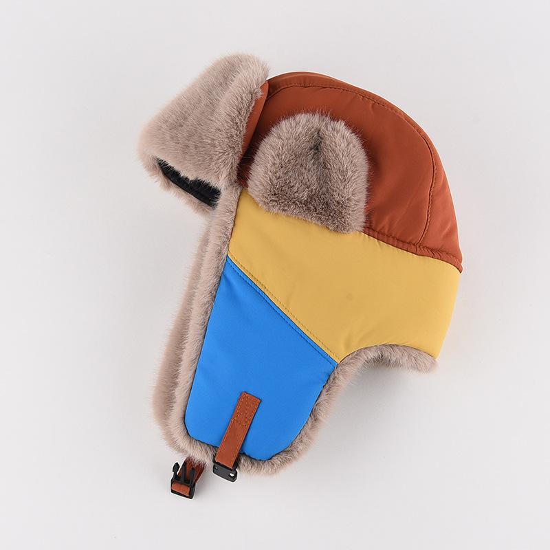 Шапка в тон, мужская зимняя теплая с защитой ушей, толстая хлопковая шапка, женская, корейская версия, для улицы, для катания на лыжах, для велоспорта, от холода, шапка-ушанка