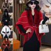 Knitted Plush Wraps Scarf Winter Warm Tassel Loose Shawl  for Evening Dresses Wedding