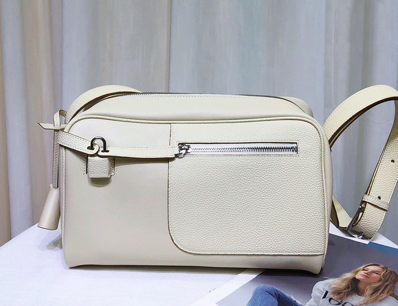 Желтая Сценическая Кожа Тот же Стиль Волновой Элемент Пакет Новый Стиль Натуральная Кожа Простроченная Воловья Кожа Ручка Сумка Замок Одно Отделение Сумка для Хранения