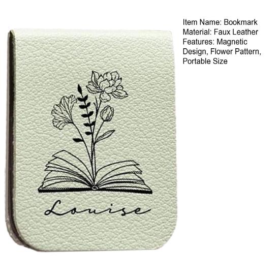 Закладка для книги в виде цветка из искусственной кожи, ручной работы, мини, портативная, водонепроницаемая, маркер для страниц, магнитный зажим, подарок для книголюбов, детей, студентов