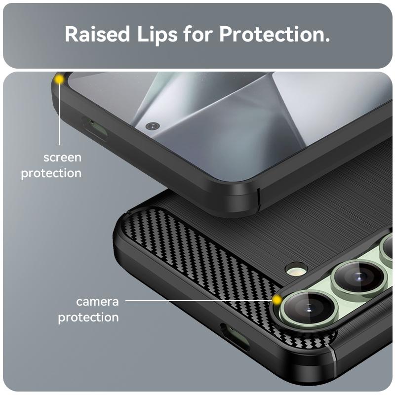 Для Samsung Galaxy S24 FE Чехол для Samsung S24 FE 5G Чехол из углеродного волокна Противоударный силиконовый бампер для Samsung Galaxy S24 FE