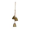 Christmas Bell Pendant Rustic Metal Hanging Decorative Bell with Jute Rope Vintage Wind Chimes Wall Hanging for Home Decor