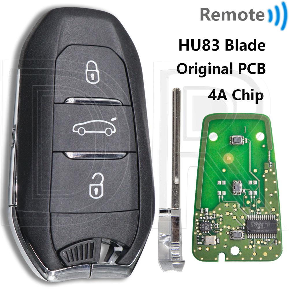 Отличный 4A PCF7953M Чип IM2A 433MHz Бесконтактный Пульт Дистанционного Управления Ключ Для Peugeot 308 508 2008 3008 5008 Citroen C3 C4 C5 DS 2017+
