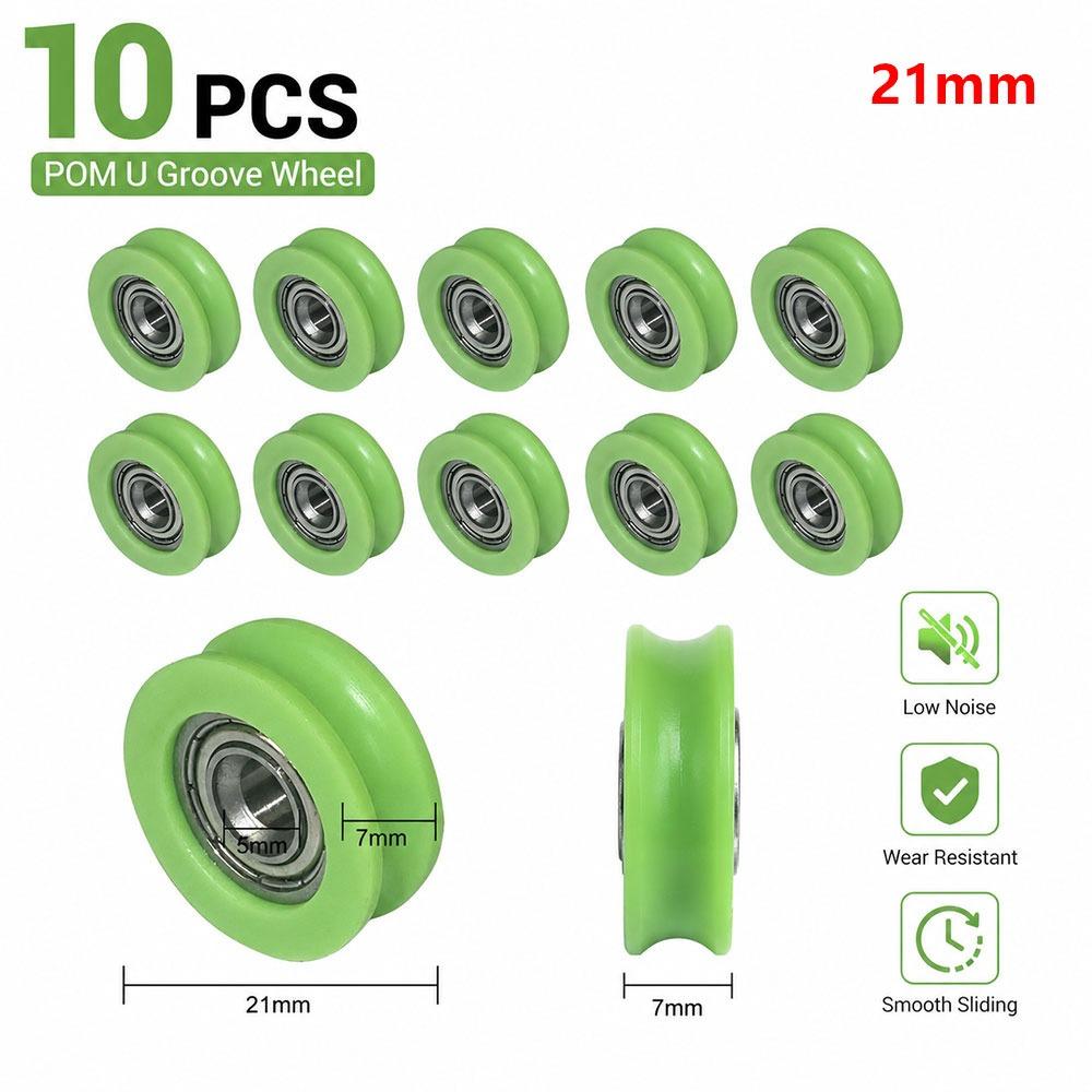 10Pcs Nylon POM Bearing Pulley Stainless Steel Rubber-Coated Pulley  for Doors Windows