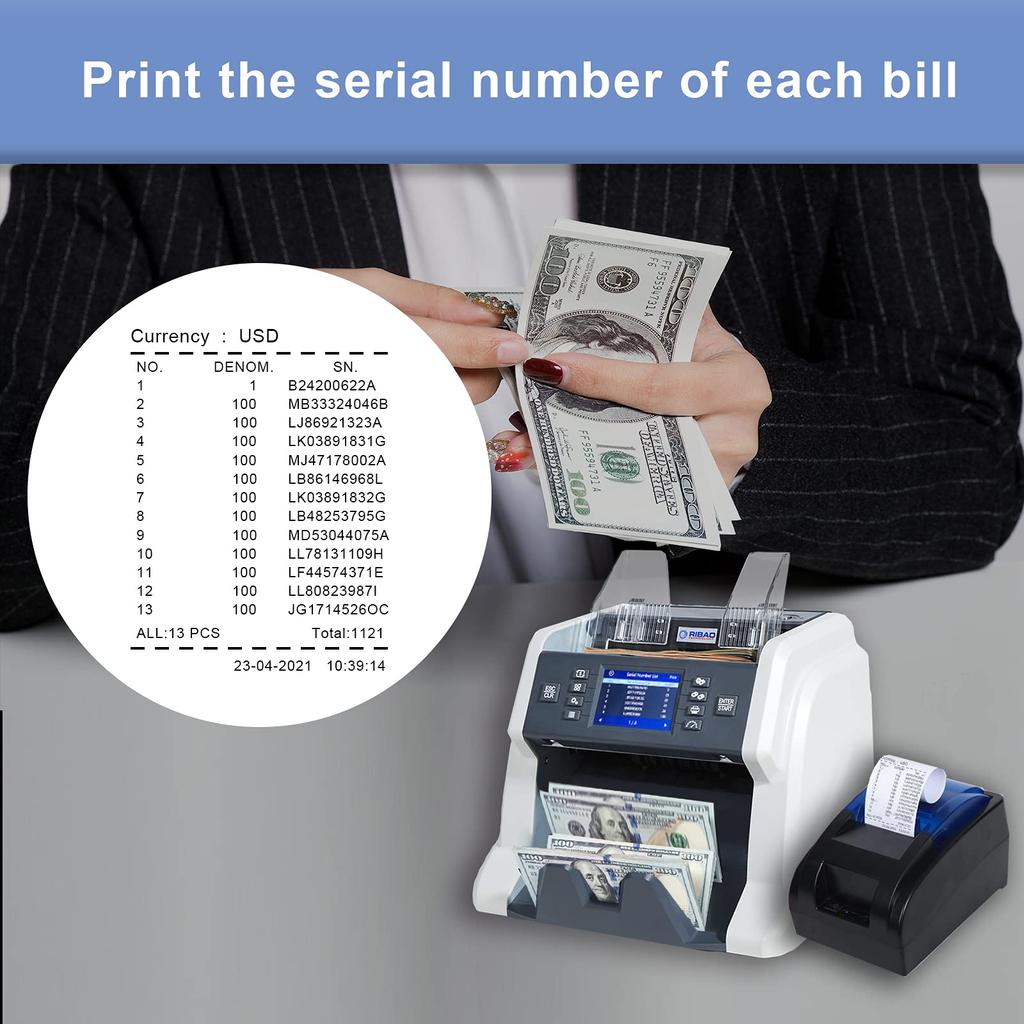 RIBAO RB-58-RP Thermal POS Printer, Receipt Printer for BC-55, BC-40, and BCS-160, Mixed Bill, Money Counter, 58mm USB Cash Drawer Interface, Not for