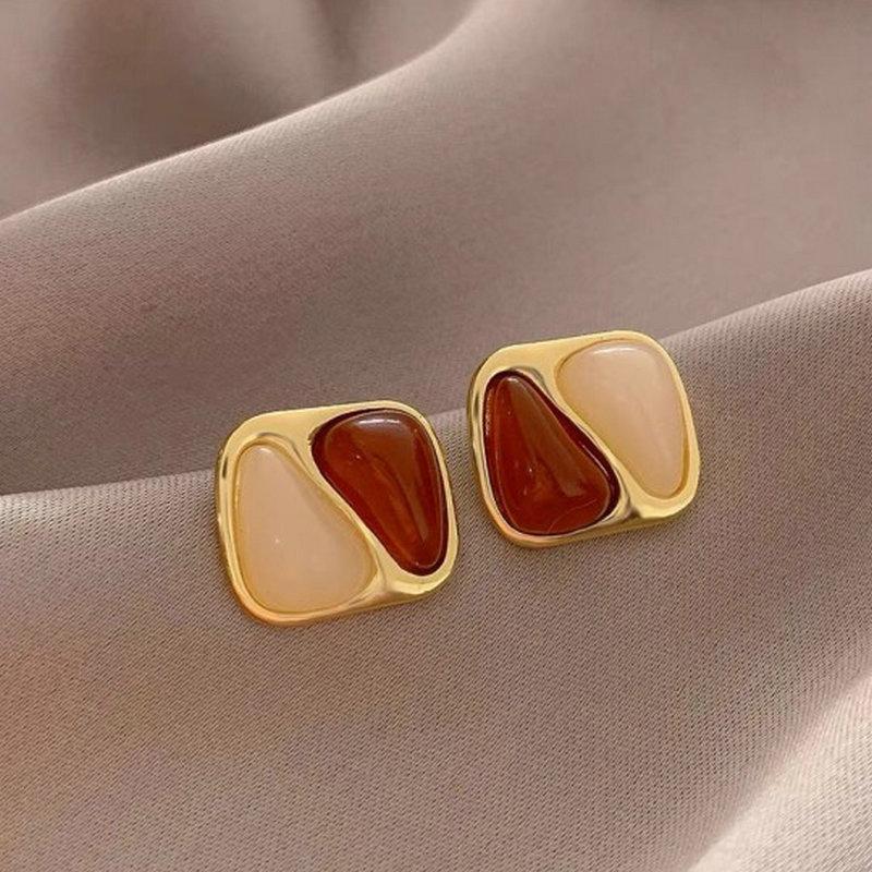 1 пара минималистичных металлических преувеличенных геометрических сережек-гвоздиков для женщин и девочек, модные украшения для темперамента, аксессуары для вечеринок