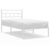 VidaXL Metal Bed Frame with White Headboard 75x190 Cm 355698