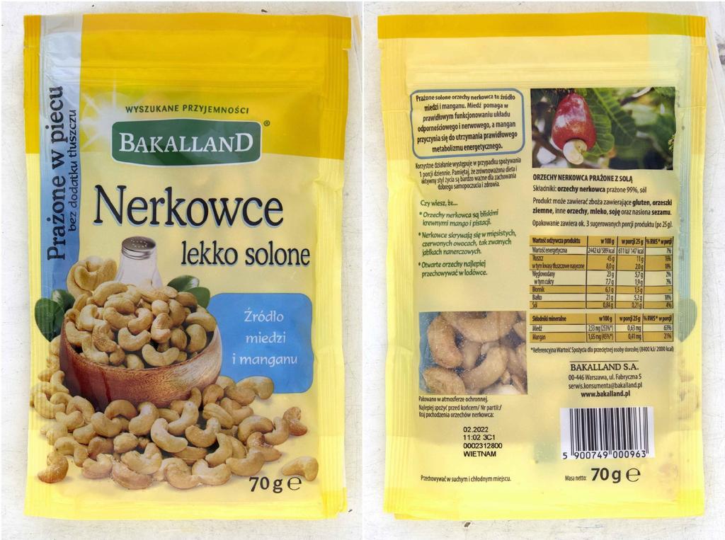 Bakalland lightly salted cashew nuts 76 g