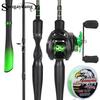 SOUGAYILANG 1.8m-2.4m Fishing Rod Combo 5 Sections Carbon Fiber Casting Rod and 7.2:1 Gear Ratio Baitcasting Fishing Reel Tackle