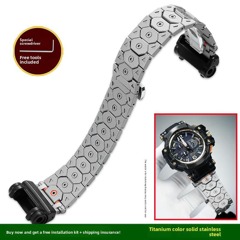 Для Casio -SHOCK 5410 GPW-1000 GPW1000 Серии Модифицированный Нержавеющая Сталь Ремешок мужской Металлический Браслет часовой ремешок Аксессуары инструменты