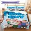 Family Guy Pattern Bedding,Quilt Set Quilt Cover Pillowcase Home Birthday Gift (1 * duvet cover + 2 * pillowcase, without core)