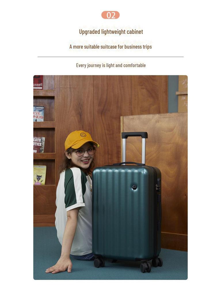 Stylish Japanese Suitcase: Durable, Universal-Wheel Trolley for Men & Women, Leather Finish, Perfect for Students.