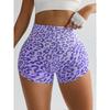 Шорты для йоги с высокой талией, утягивающие, женские, спортивные, для бега, фитнеса, облегающие, с леопардовым принтом, длиной три четверти, верхняя одежда