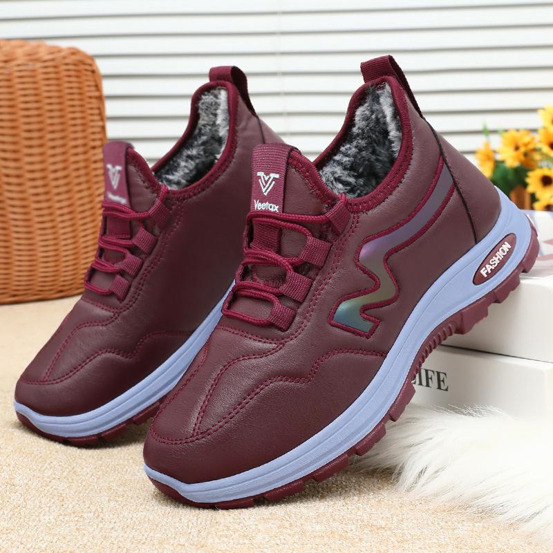 Зимние ботинки для женщин, теплые нескользящие ботинки с подкладкой из искусственного меха, обувь для ходьбы на открытом воздухе, нескользящая обувь для треккинга, женские удобные короткие ботинки