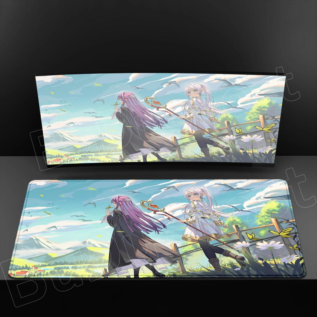Изысканные обои Аниме Sousou No Frieren Коврик для мыши XXL HD Печать Коврик для мыши Горячий Большой Игровой Нескользящий Резиновый Коврик для мыши Настольный коврик