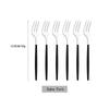 6Pcs/Set Tea Cake Snack Fork Dinnerware Cutlery Colorful Fork Set Mirror Stainless Steel Tableware Dessert Fruit Fork Silverware