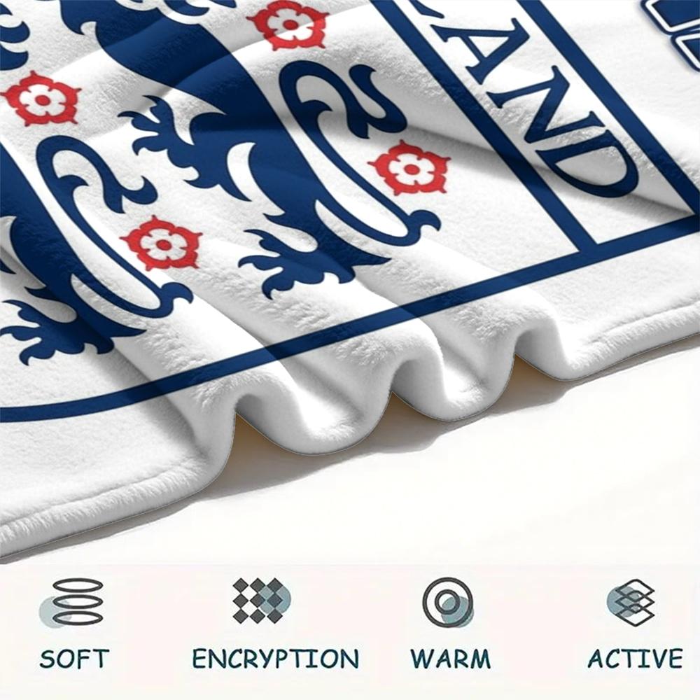 1PC Custom Name England Soccer Patterned Flannel Blanket Suitable For All Seasons for Home Decor Warmth and Comfort Gifts Holiday Present