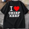 Футболка I Love Chief Keef Мужская одежда Хлопковая футболка с коротким рукавом Хип-хоп Футболка свободного покроя Уличная одежда 90-х Винтажная одежда Топы