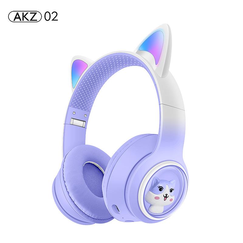Светящаяся гарнитура с кошачьими ушками, Bluetooth-гарнитура, сабвуфер, игровая киберспортивная беспроводная гарнитура