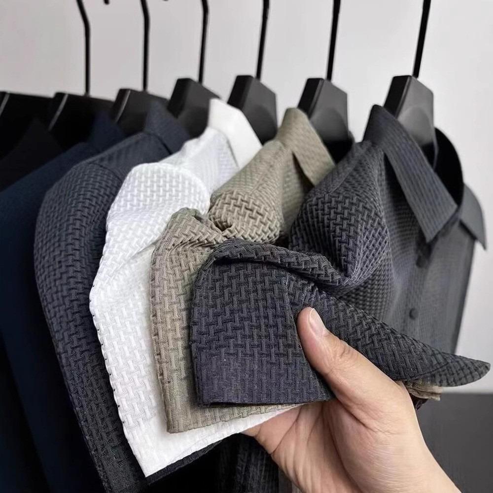 2025 Новая эластичная рубашка из ледяного шелка, удобная дышащая спортивная рубашка для фитнеса для мужчин с коротким рукавом