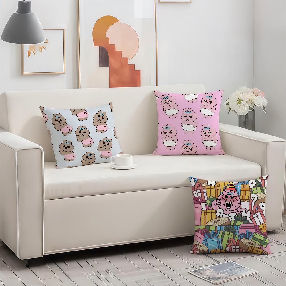 Fashion O-Opanchu U-Usagi cushion cover Double Sided Printed Polyester Pillowcase Pattern Decorative Zipper Cushion Cover