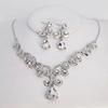 Леди Мода Rhinestone Подвеска Серьги Ожерелье Роскошный Свадебный Комплект Ювелирных Изделий