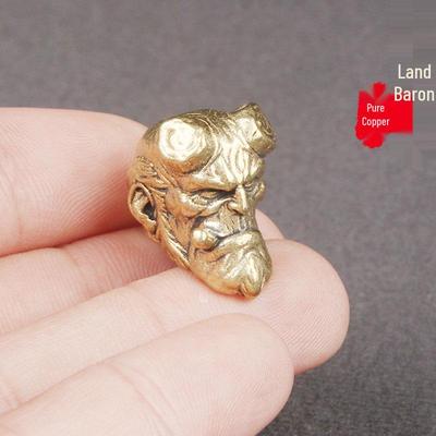 Латунный кулон-нож EDC Хеллбой: Ретро брелок-шарм из паракорда, плетеный шнурок с бусиной, аксессуар ручной работы