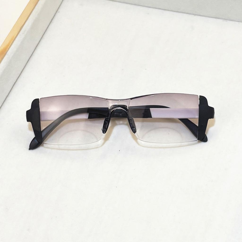 3-Pack Minimalist Bifocal Reading Glasses for WomenAnti-Blue Light Rimless Design Rectangular Shape Plastic Hinge