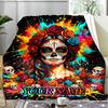 1PC Custom Name Day Dead Art flannel blanket versatile,all-season throw suitable for the living room,bedroom,camping,travel,and gift