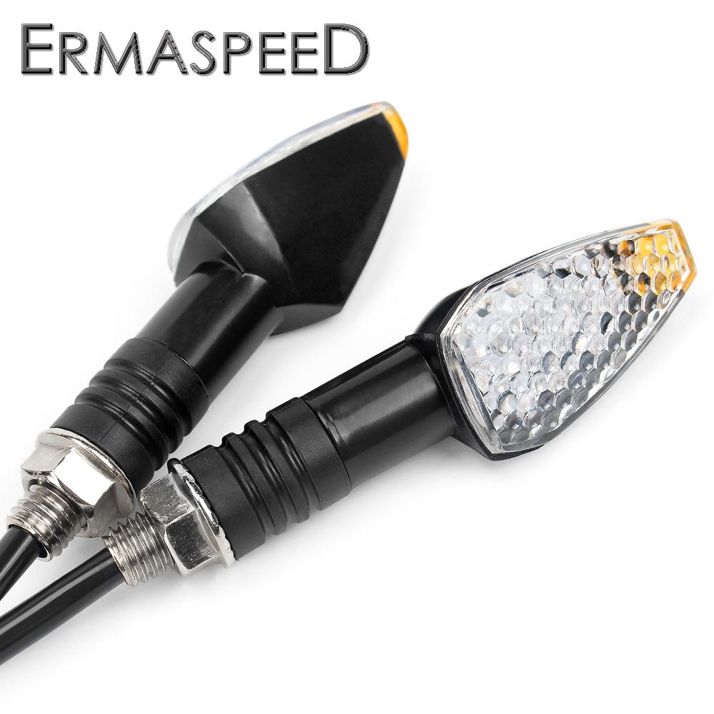 Пара универсальных мотоциклетных светодиодных указателей поворота, мигалок, передних и задних индикаторов для мотоцикла, скутера MT09 Z1000