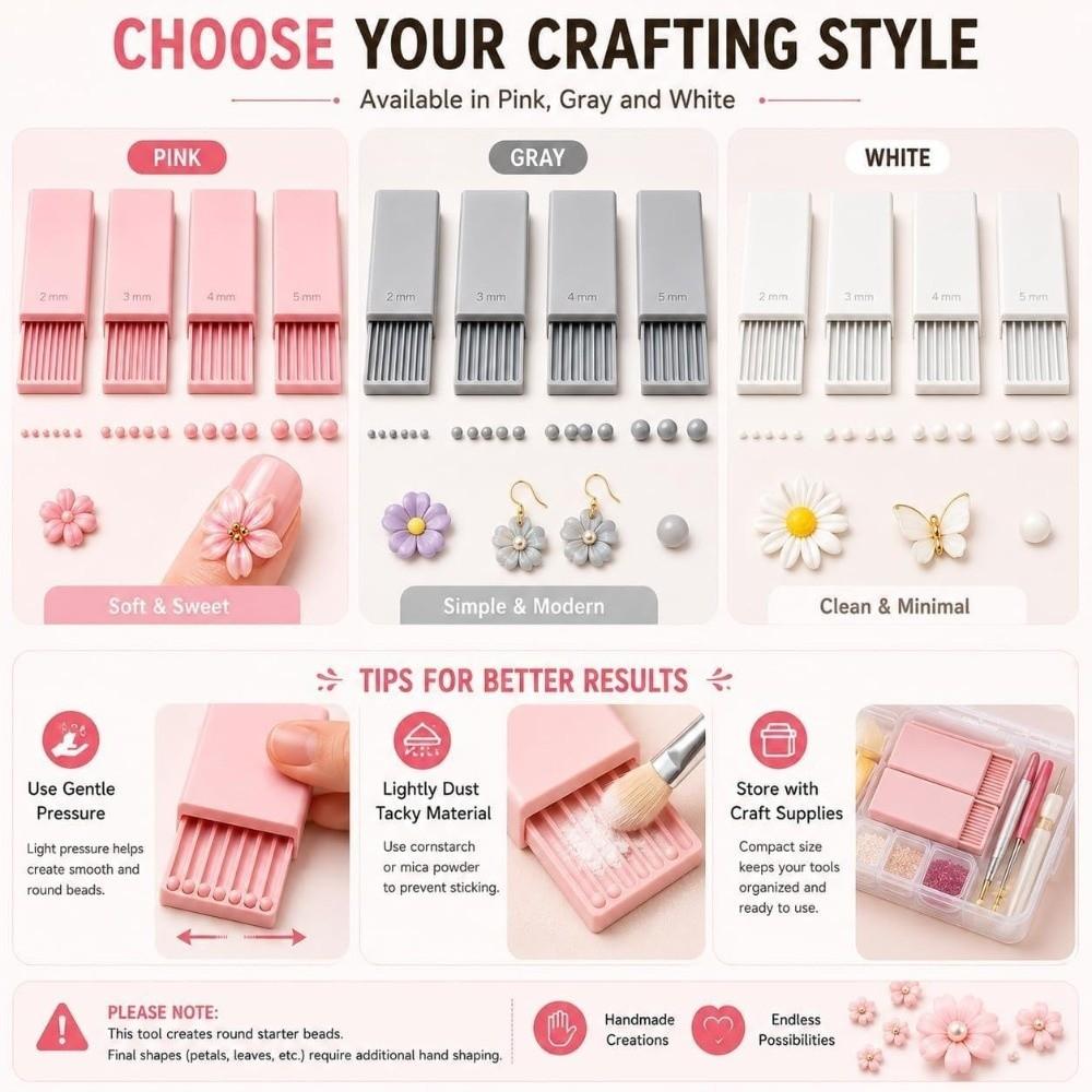 4Pcs Rapid Molding Pottery Clay Ball Maker 2-5mm Clay Sphere Shaper Nail Art