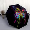 1 шт. Автоматический складной зонт Butterfly Neon - Компактная конструкция с 8 ребрами, прочный пластик и железо, легкий для повседневного использования на открытом воздухе034