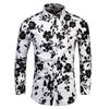 2025 Весенняя мода мужские рубашки свободного покроя рубашки с цветочным принтом и длинными рукавами Мужская одежда Пляжные рубашки