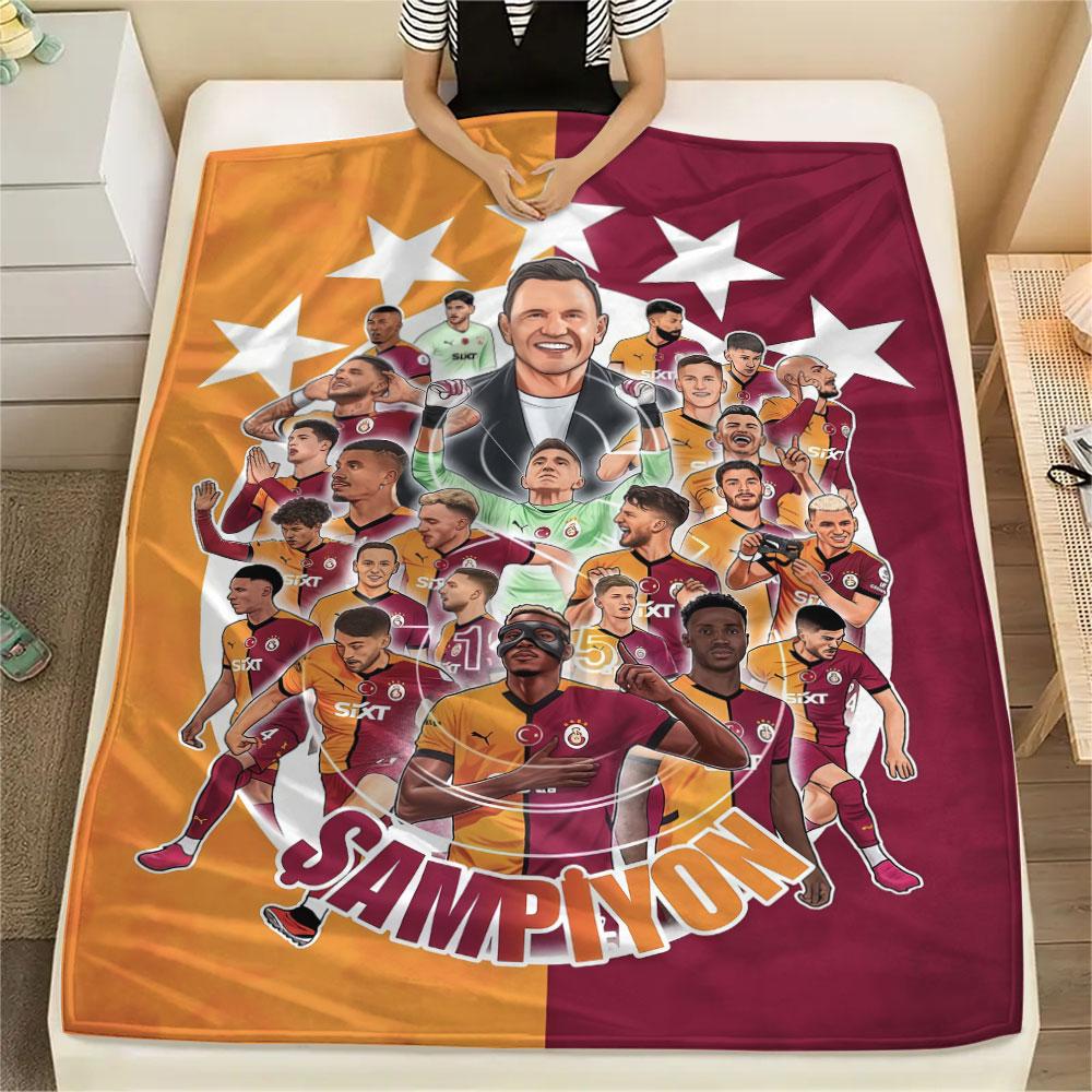 Фланелевое одеяло с принтом игроков Galatasaray SK, мягкий плед для спальни, дивана, стирающийся, сувенир для фаната, отличный подарок.