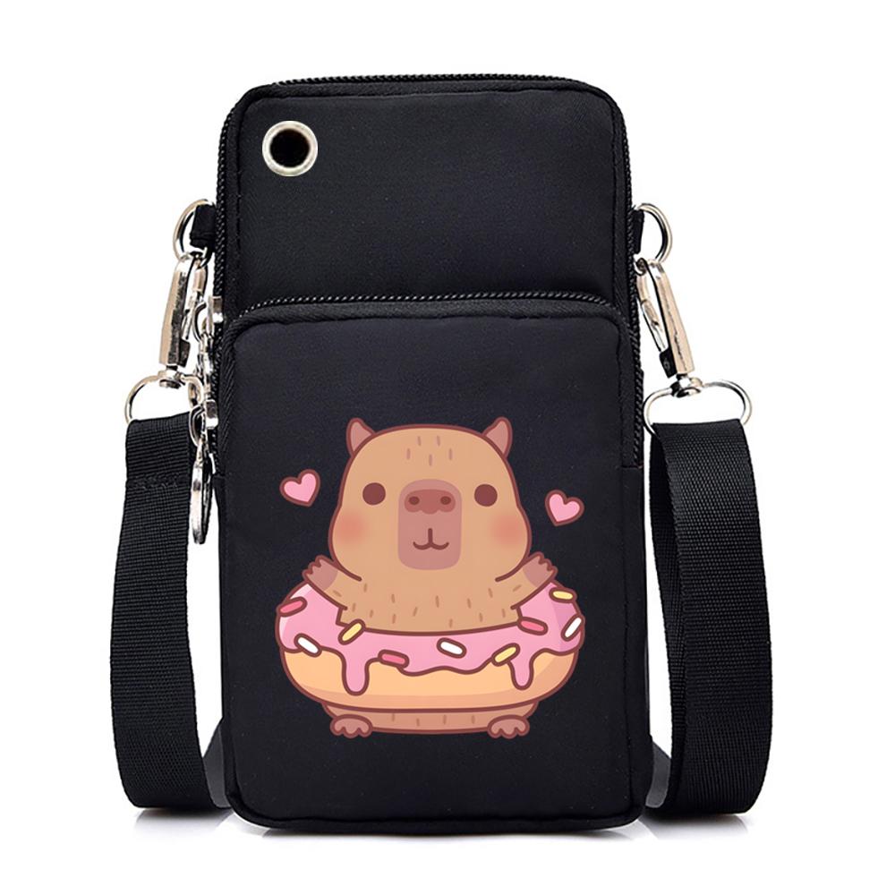 Милые маленькие сумки с принтом капибары, женские сумки через плечо, сумки через плечо в стиле Харадзюку, сумка через плечо для девочек-подростков, мини-сумка для мобильного телефона