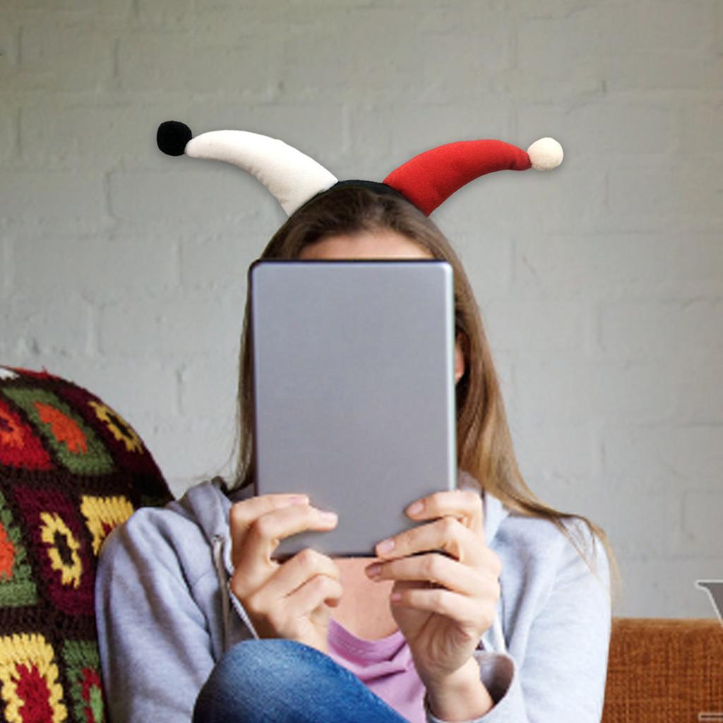 Unique Plush Clown Headband for Adults and Kids Perfect for Halloween and Costume Parties with 3D Exaggerated Horns