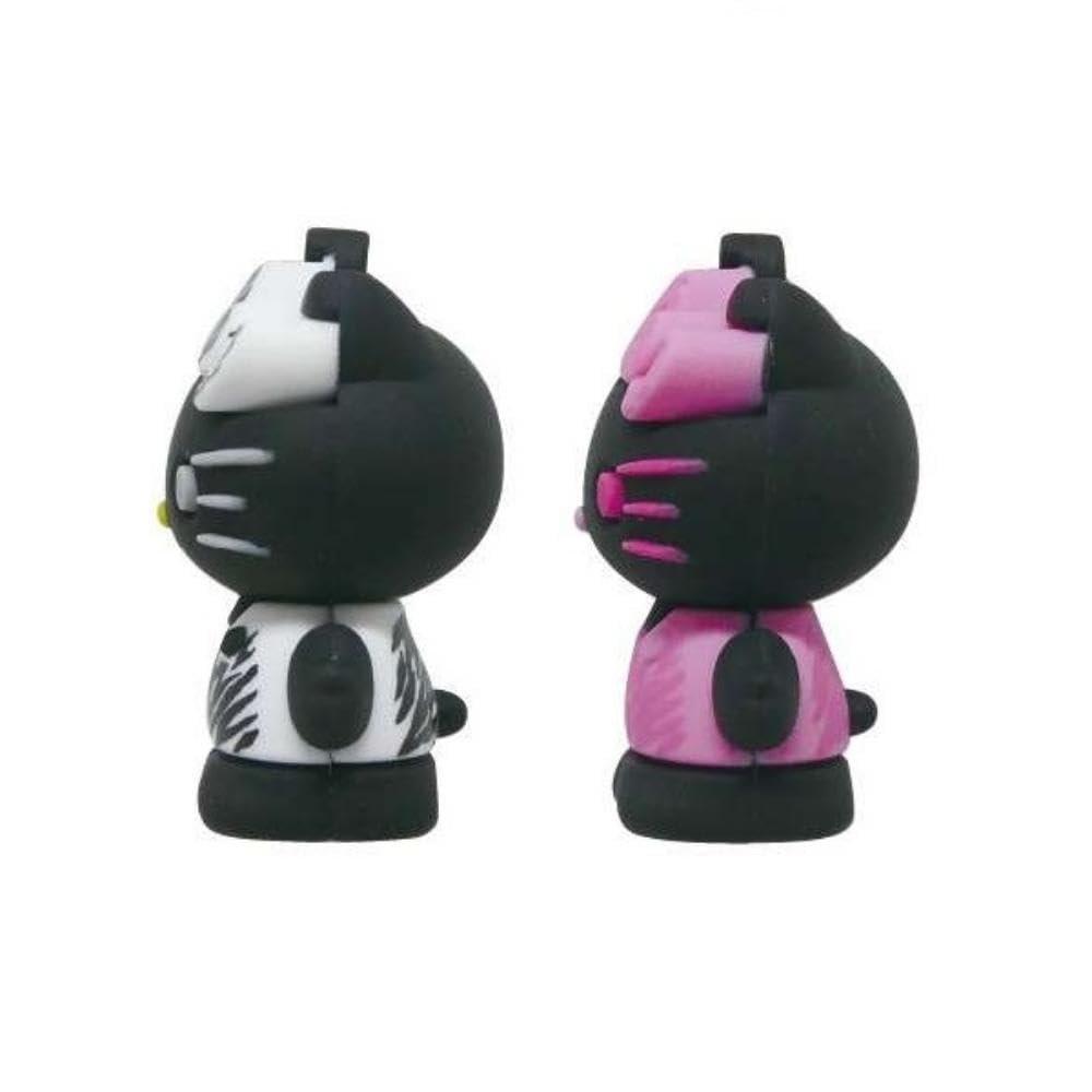 K Company Hello Kitty Zebra Pattern PVC Pair Keychains KT-PK-ZE Set of 2 Cute Character Keyrings Bag Charms
