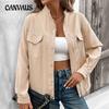 Spring and Autumn Women's Standing Collar Solid Colour Jacket