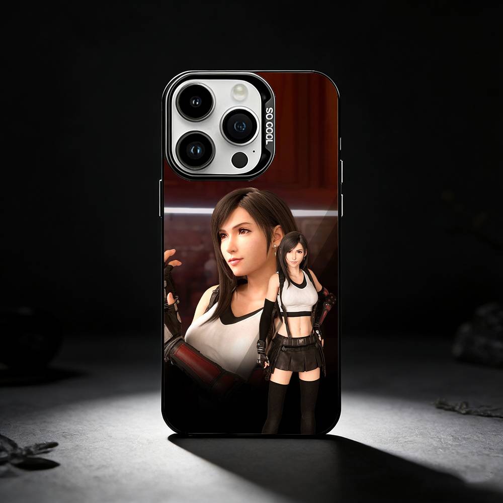 Game FF T-Tifa L-Lockhart-S Phone Case For iPhone 17,16,15,14,13,12,11 Plus,Pro Max,XS,Colored silver phone case