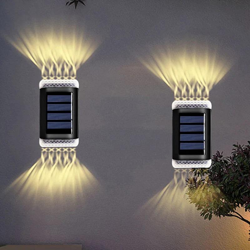 Outdoor LED Solar Wall Lamp Up and Down Luminous Waterproof Lighting Garden Decoration Stairs Fence Solar Sunlight Light Lamps