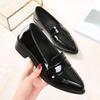 Fashion Women's Shoes Spring and Autumn 2024 New Black Pointed British Style Small Leather Shoes Loafers Single Shoes Vulcanized