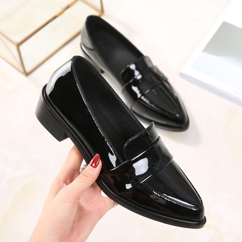 Fashion Women's Shoes Spring and Autumn 2024 New Black Pointed British Style Small Leather Shoes Loafers Single Shoes Vulcanized