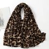 Classic Popular Leopard Print Human Cotton Long Towel Hot-selling Retro Trend Zebra Print Headscarf Women