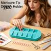 Manicure Tip Display Holder Press-on Nail Sorting Tray with 10 Slots, Organizer L/R Markers, Art Prep Station & for Salon, Home