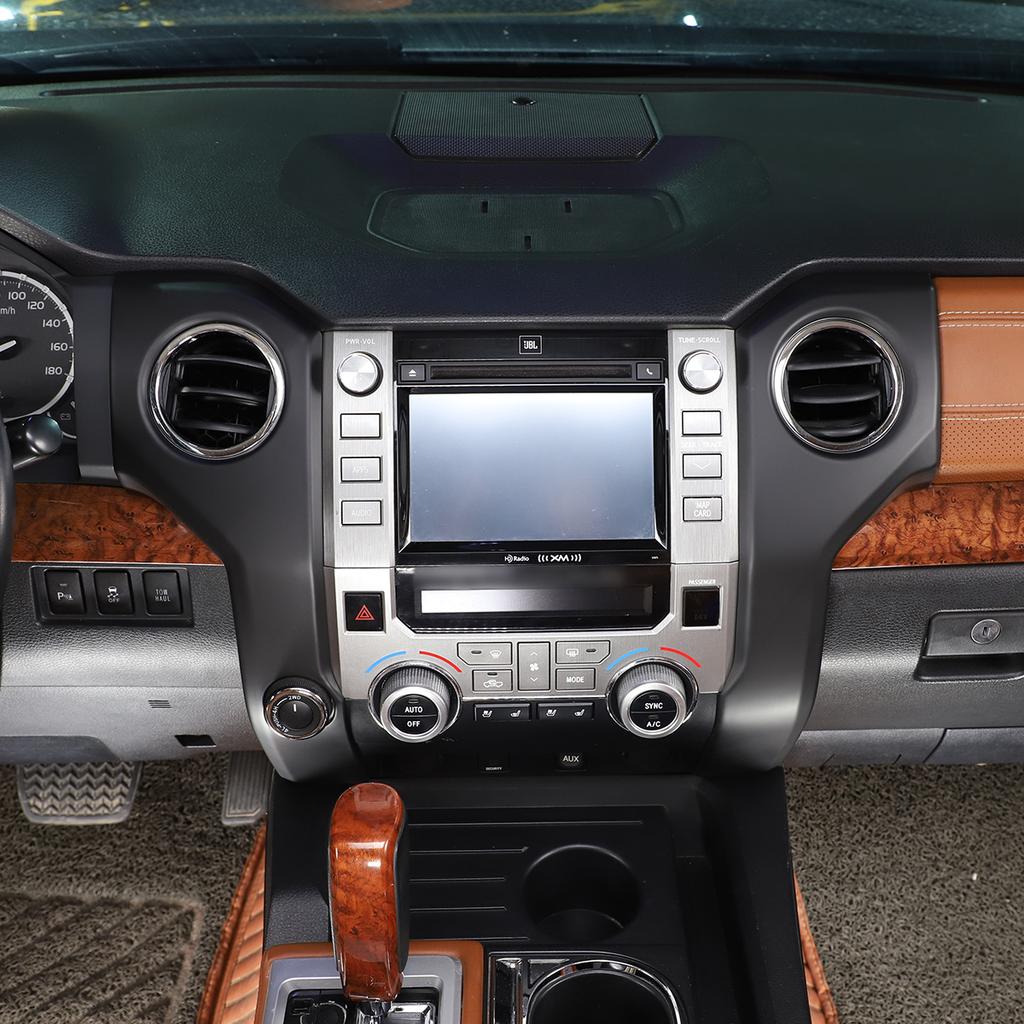 Черный ABS Для Toyota Tundra 2014-2020 Автомобиль Центральная консоль Кондиционер Воздуховыпуск Рамка накладка наклейка Автоаксессуары