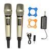 Wireless Microphone System Professional 1 for 2 Handheld Dynamic Mic System with Receiver and LCD